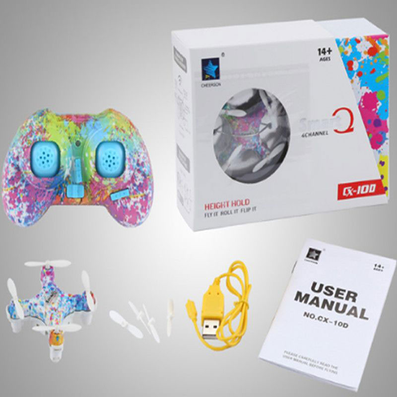 Drone Kit Tricopter - 子供用リモコンミニドローンcx10,2.4g,LED付き4チャンネル,電子飛行ヘリコプター,子供用電気飛行機おもちゃ,男の子用ギフト